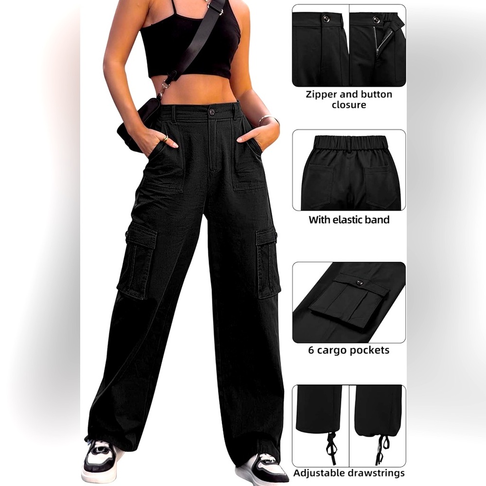 High waisted cargo pants